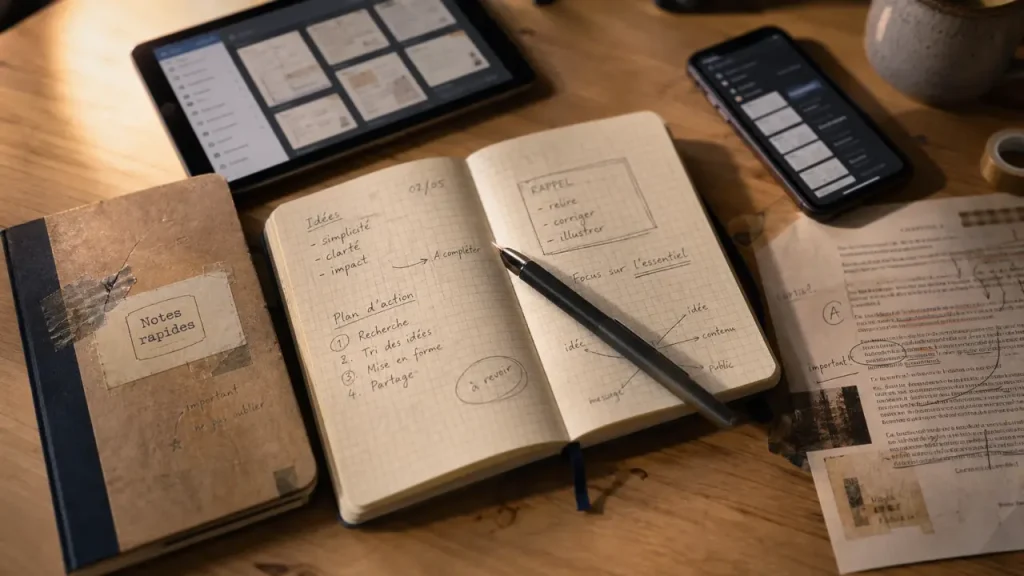 Application prise de note : carnet manuscrit et notes sur tablette, synchronisation et simplicité