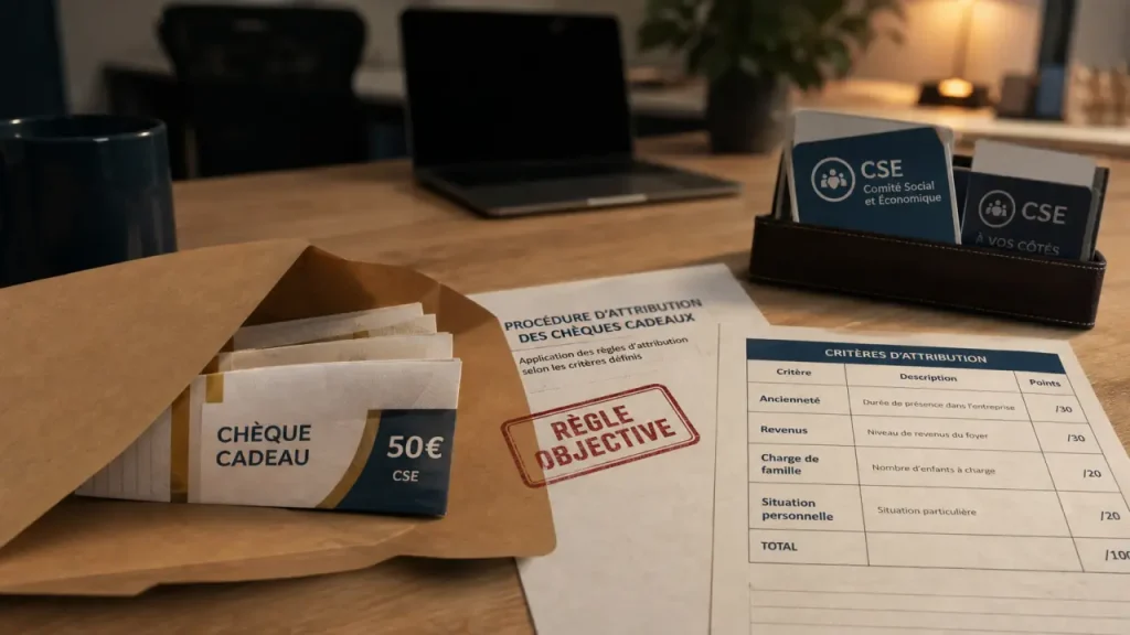 Attribution chèque cadeau discrimination : présence, ancienneté, arrêt maladie