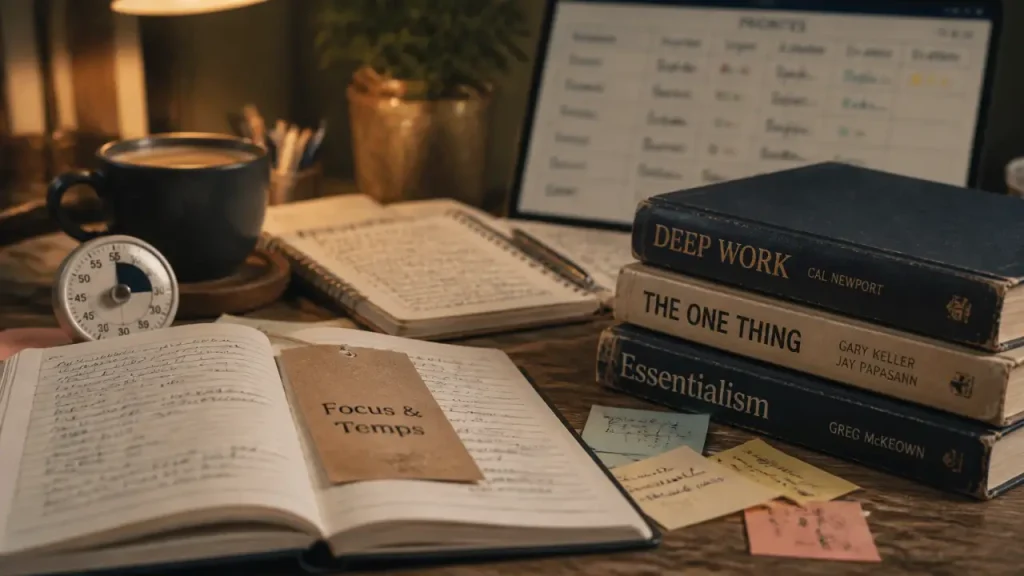 Best books for time management : focus, priorités, régularité, carnet et livres