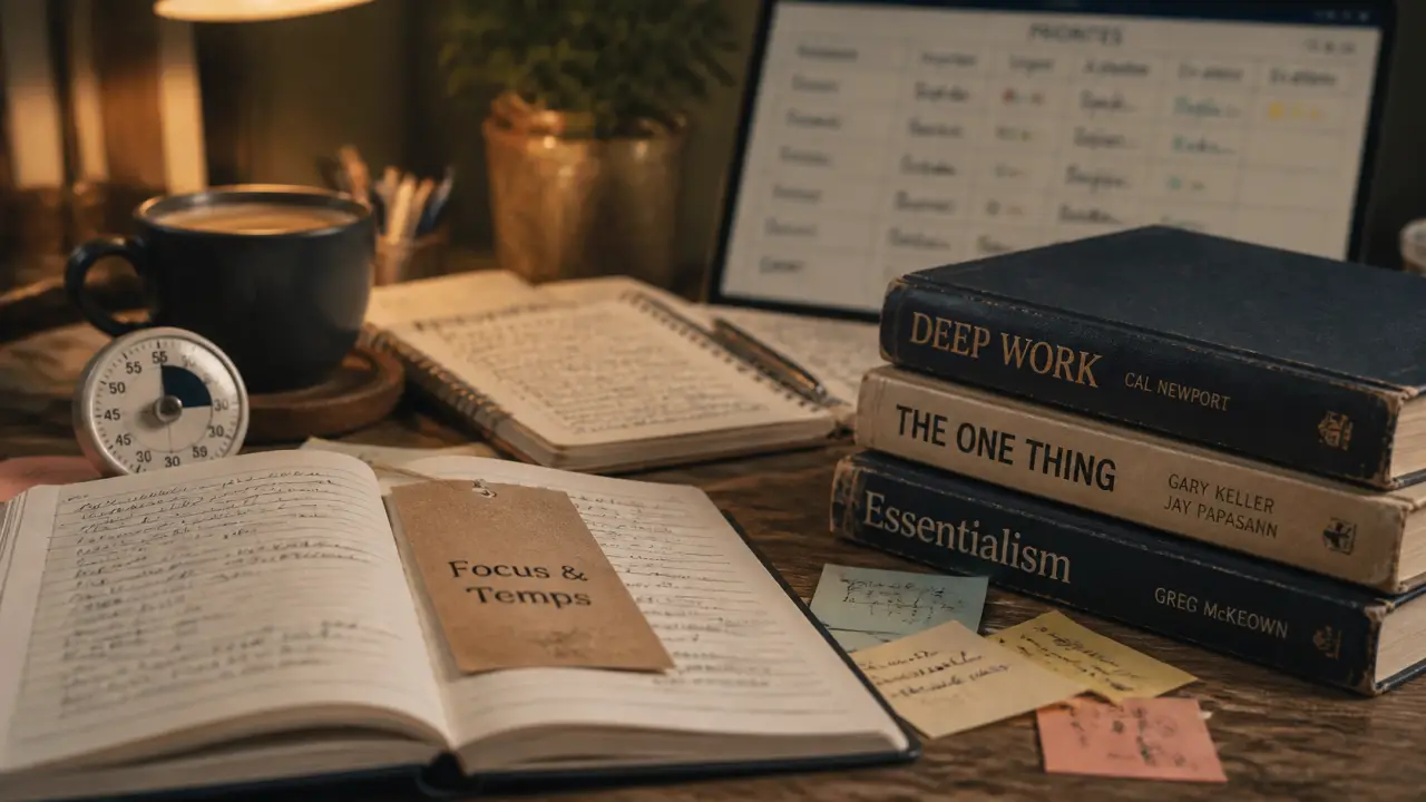 Best books for time management : focus, priorités, régularité, carnet et livres