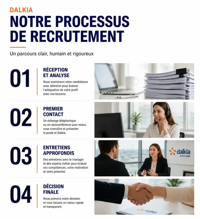Processus de recrutement Dalkia en 4 étapes pour les candidats