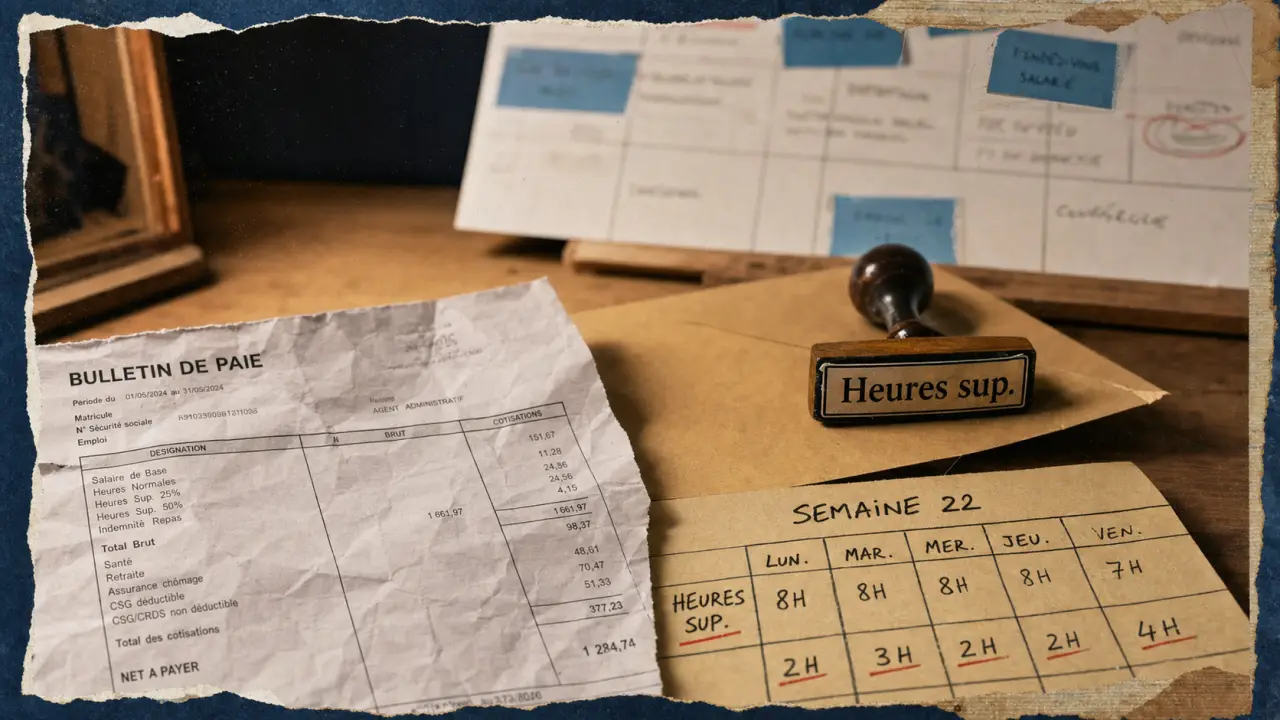Heures supplementaires non payees : preuves et delai 3 ans sur fiche de paie