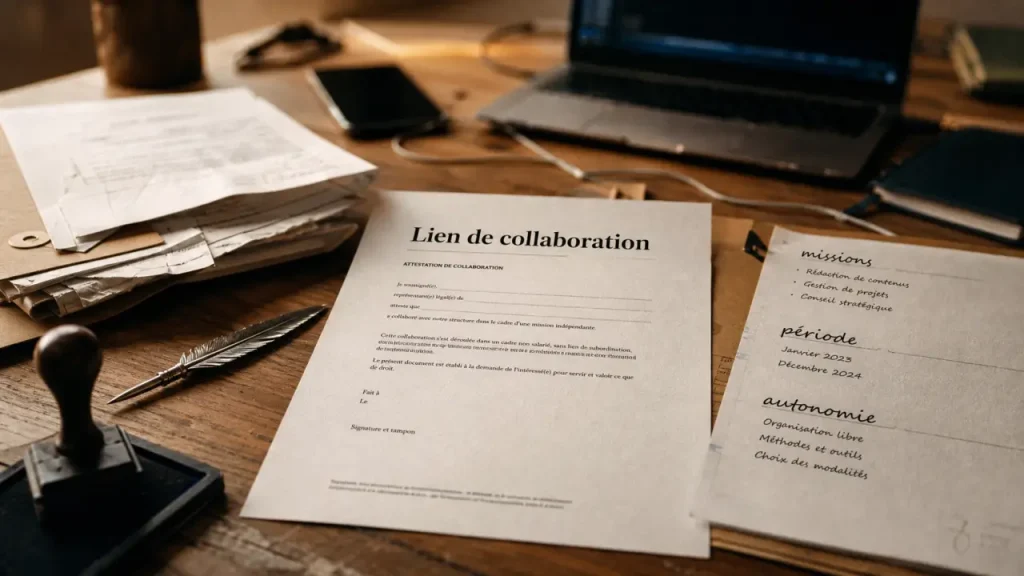 Lien de collaboration et risque de requalification en contrat de travail