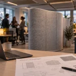 Cloison acoustique en bureau open space pour réduire le bruit