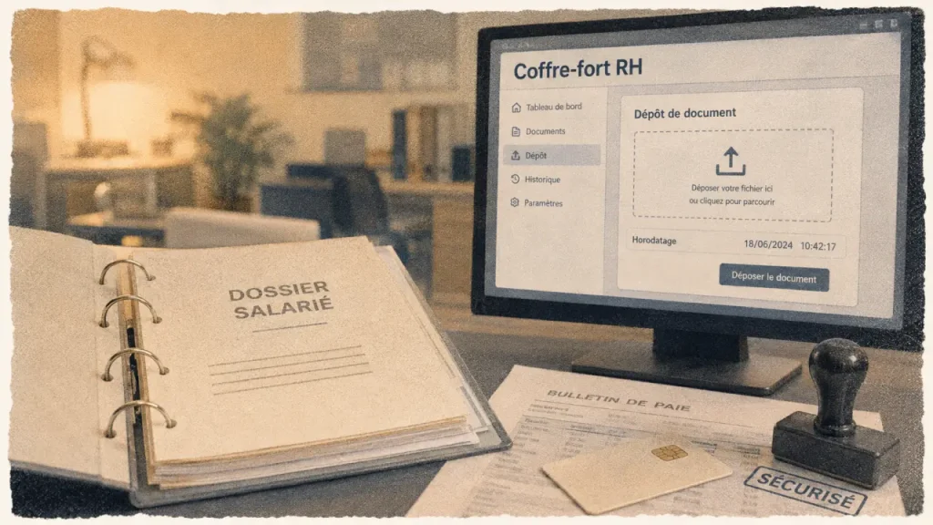 Coffre fort électronique bulletin de paie sécurisé pour archives RH