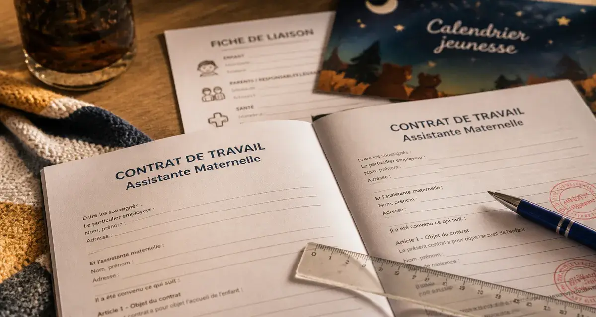 Contrat de travail assistant maternel à imprimer sur papier, prêt à remplir