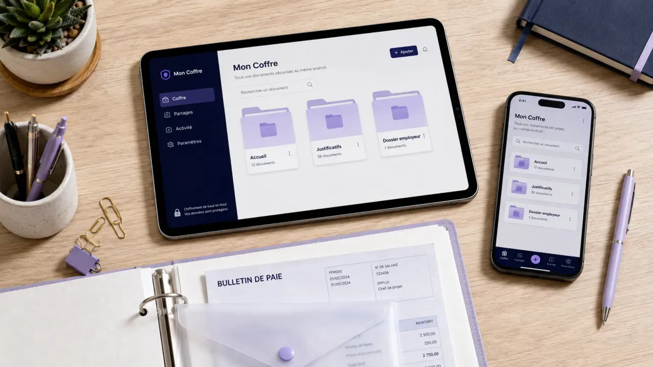 Digiposte bulletin de salaire : accès Accueil, Justificatifs et Dossier employeur