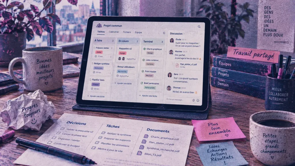 Outils collaboratifs : Kanban, décisions et tâches pour éviter doublons et oublis
