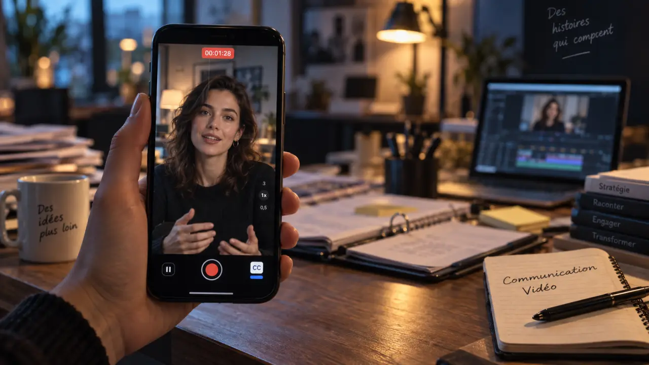 Vidéo communication interne : réalisatrice filme un salarié pour engagement interne