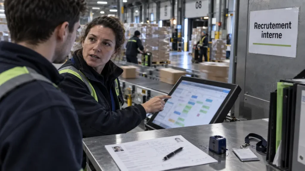 Photo Chronopost recrutement : recrutement interne en entrepôt logistique