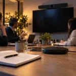 Équipement de visioconférence et micro : erreur de portée audio en réunion hybride